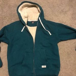 Eddie Bauer Men‘S fleece lined hoodie - turquoise size L